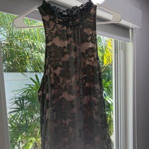 Olive green lace top